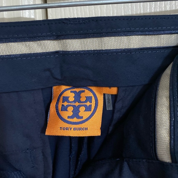 Tory Burch Women’s Size 8 Straight Leg Chino Pants Mid-Rise Navy Blue - Picture 3 of 6